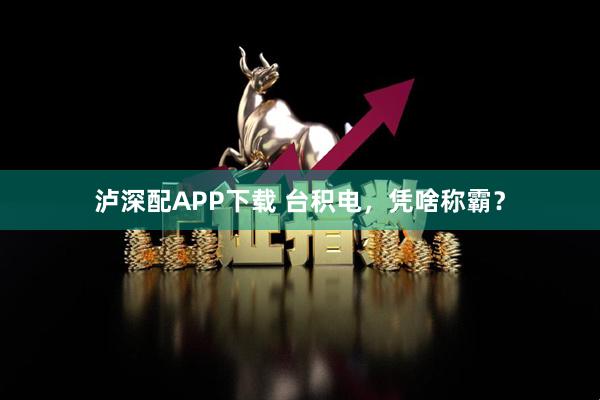 泸深配APP下载 台积电，凭啥称霸？